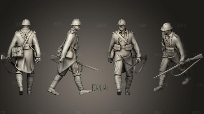 French soldier 2 1 stl model for CNC